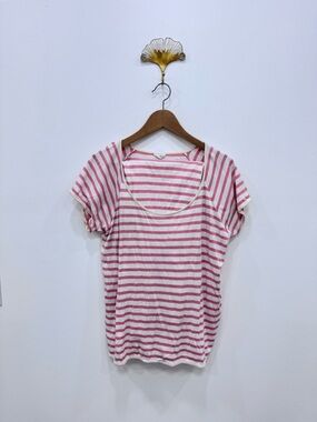 Lake Women’s Long/Short Sleeve Striped Pajama 2 piece set Peach Sz Lg As is!